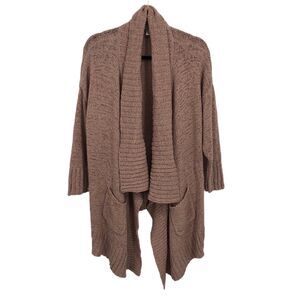 Boston Proper Mauve Blush Pink Open Front Cardigan Sweater Knit Wrap Heavy